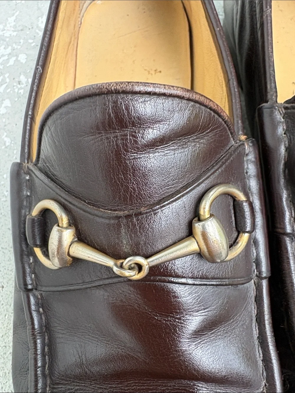 Vintage Gucci horse pit loafers
